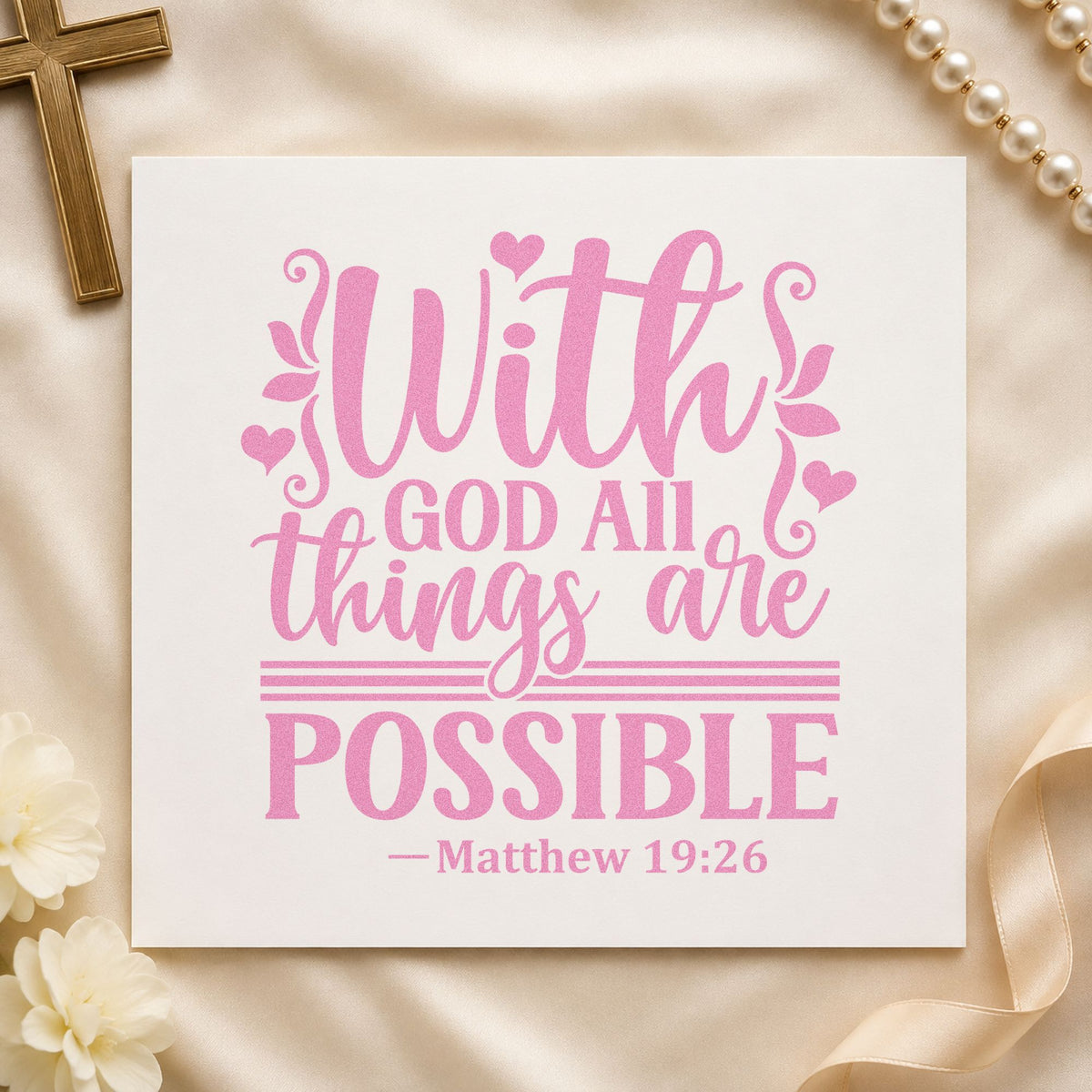 Duo Hand With God All Things Possible Rubber Stamp in use 10