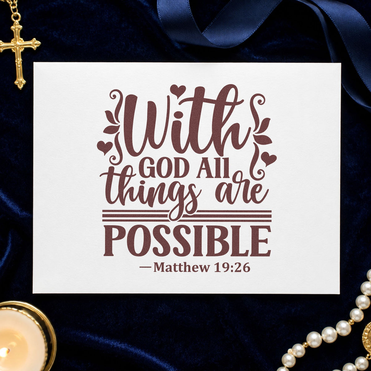 Duo Hand With God All Things Possible Rubber Stamp in use 4