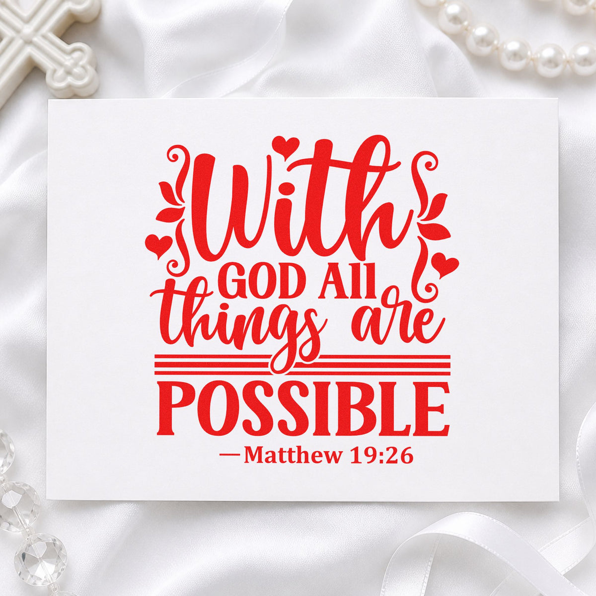 Duo Hand With God All Things Possible Rubber Stamp in use 7