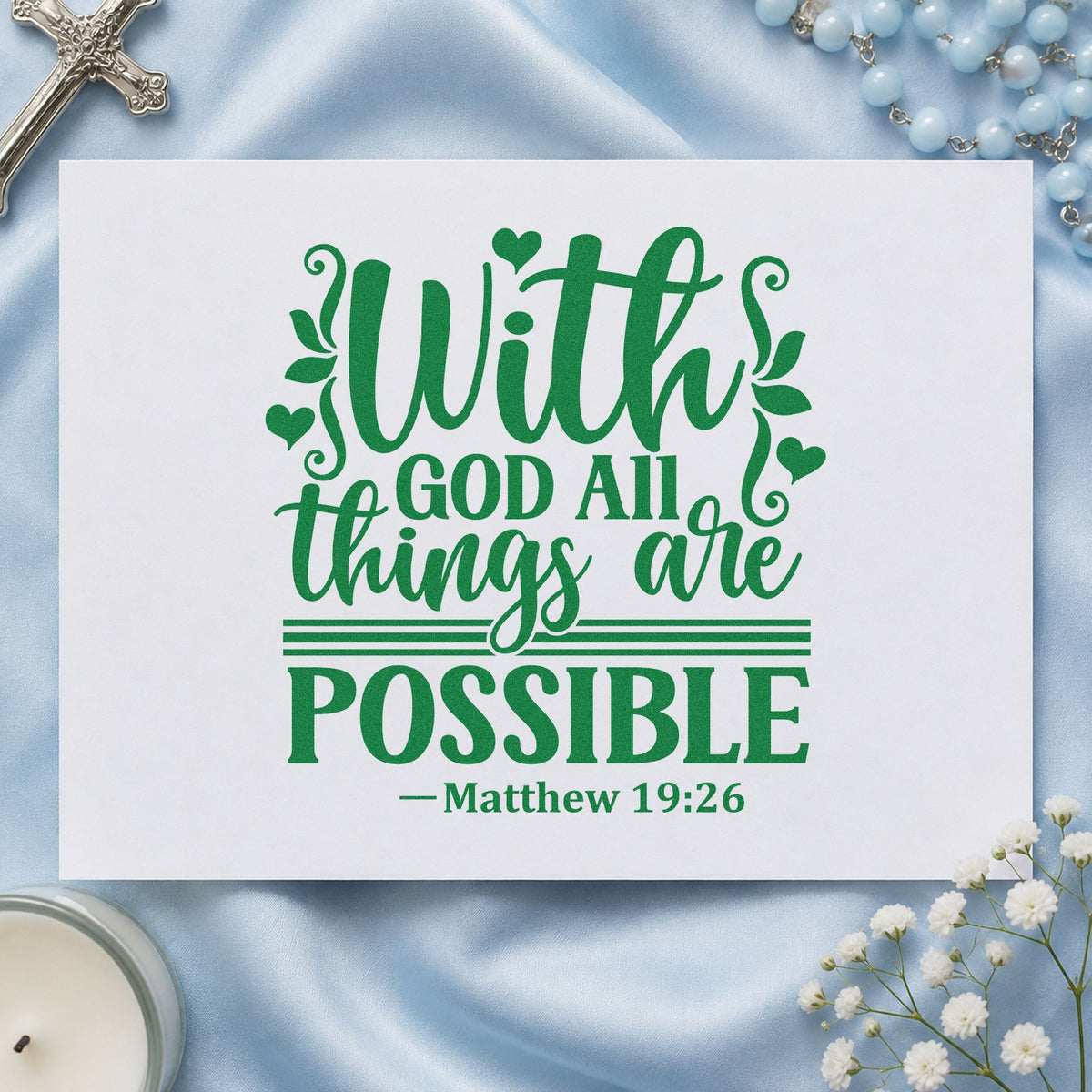 Duo Hand With God All Things Possible Rubber Stamp in use 8