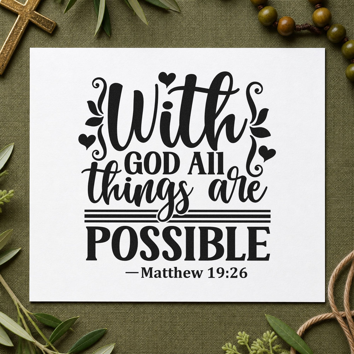 Duo Hand With God All Things Possible Rubber Stamp in use 9