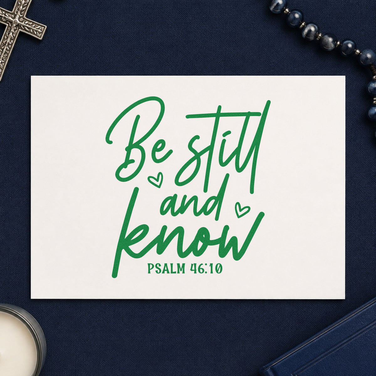 Be Still And Know Letter Art Duo Hand Stamp in use 3