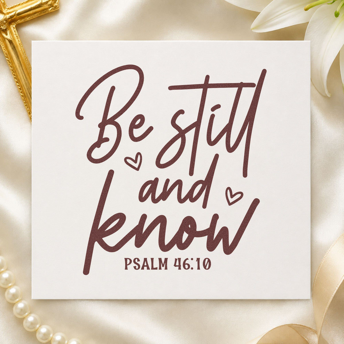Be Still And Know Letter Art Duo Hand Stamp in use 4
