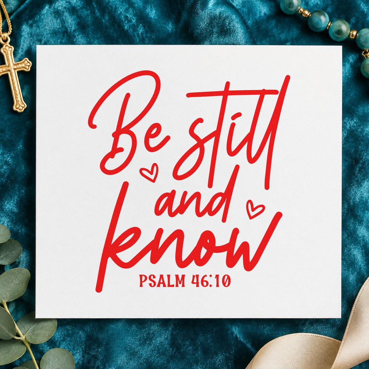 Be Still And Know Letter Art Duo Hand Stamp in use 7
