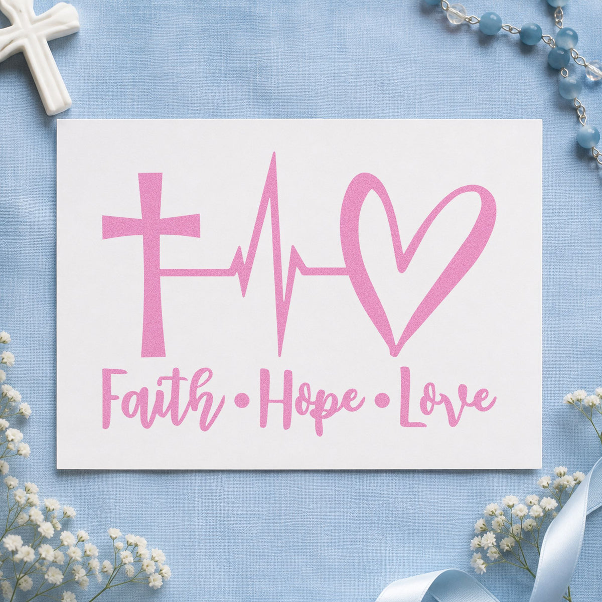 Faith Hope Love Heartbeat Pre-Inked Stamp – PSI in use 10