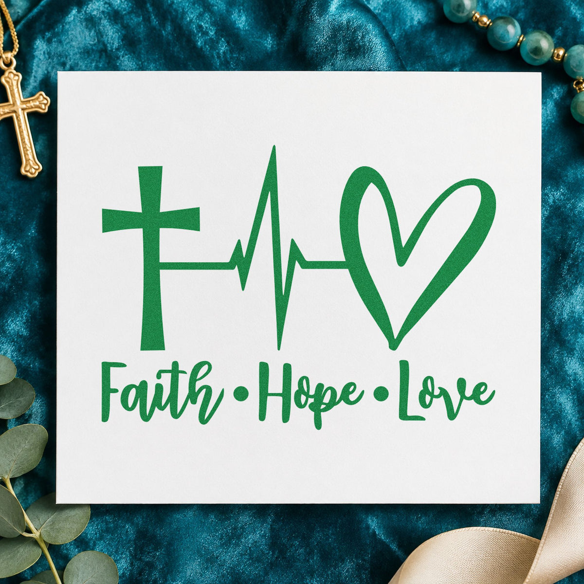 Faith Hope Love Heartbeat Pre-Inked Stamp – PSI in use 8