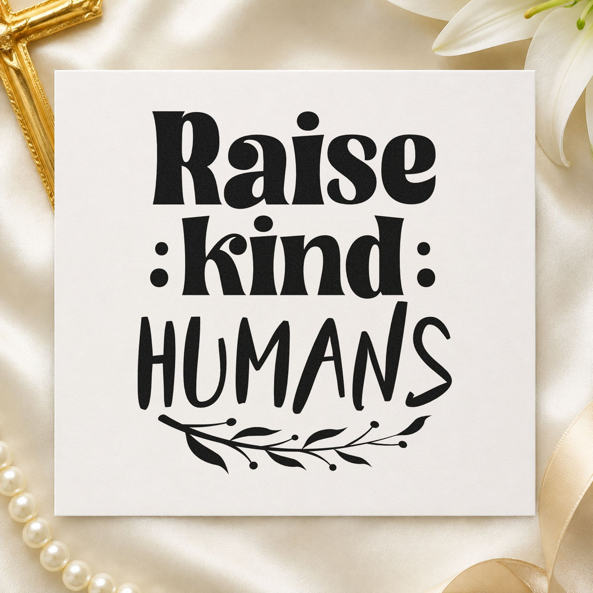 Raise Kind Humans Leaf Accents Hand Stamp – Duo in use 9