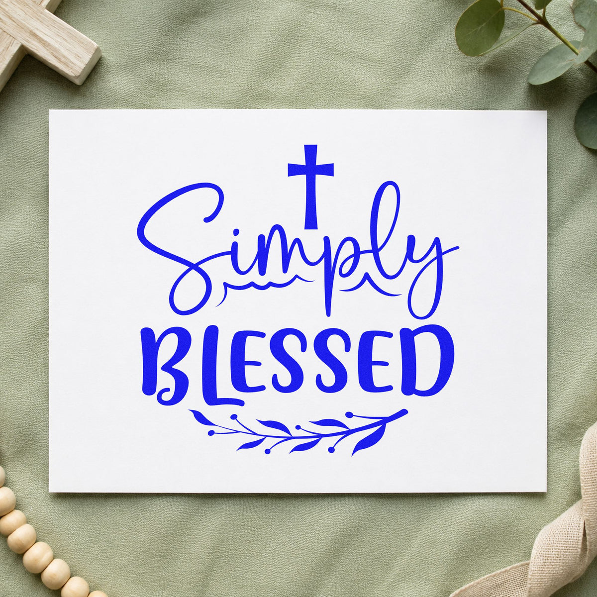 Simply Blessed With Cross Duo Hand Stamp in use 5