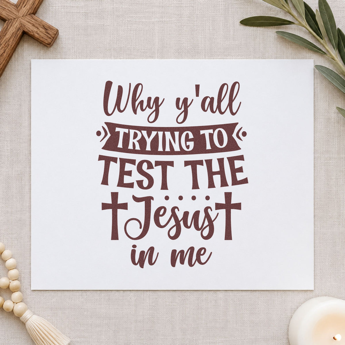 Why Y'all Trying To Test The Jesus In Me Stamp – Duo Hand in use 4