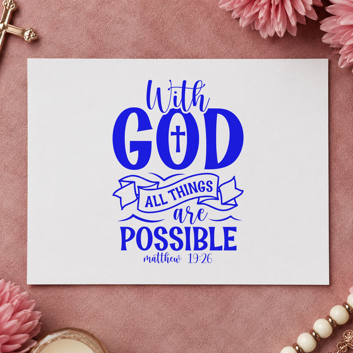 With God All Things Are Possible Outline Banner Stamp – PSI Pre-Inked in use 5
