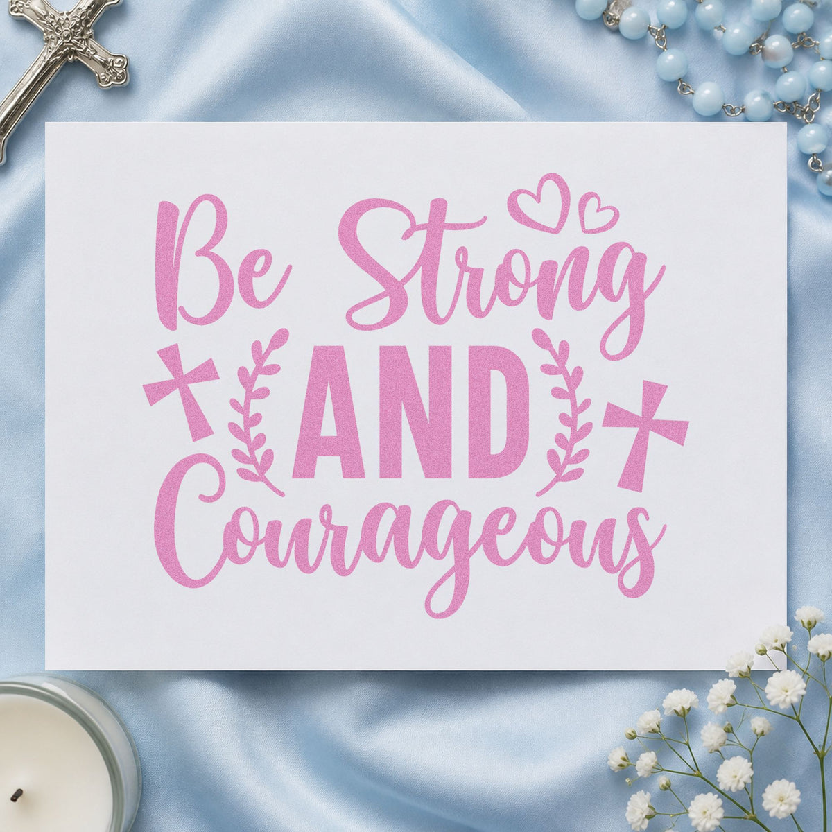 Be Strong And Courageous Slim Pre-Inked Stamp in use 10
