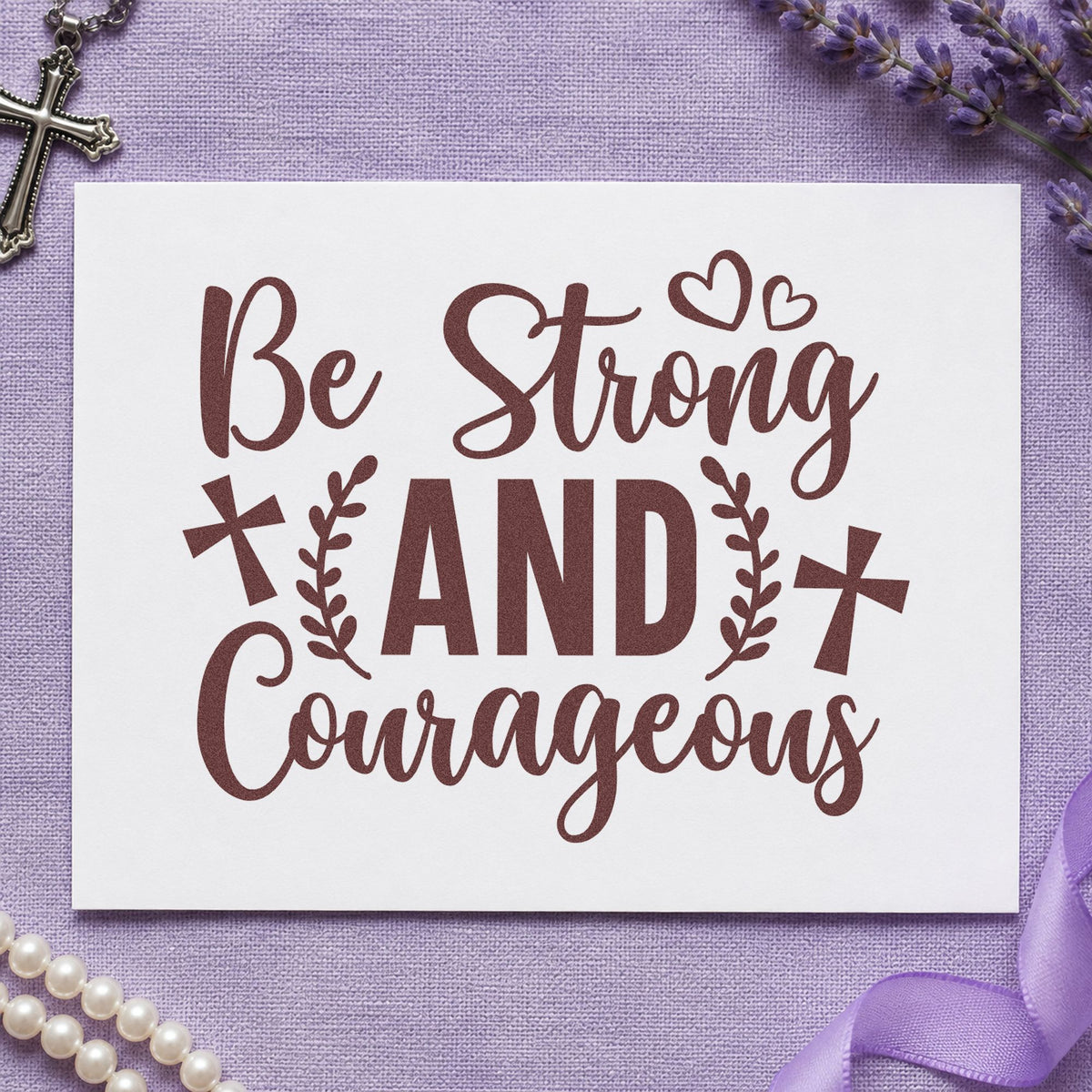 Be Strong And Courageous Slim Pre-Inked Stamp in use 4