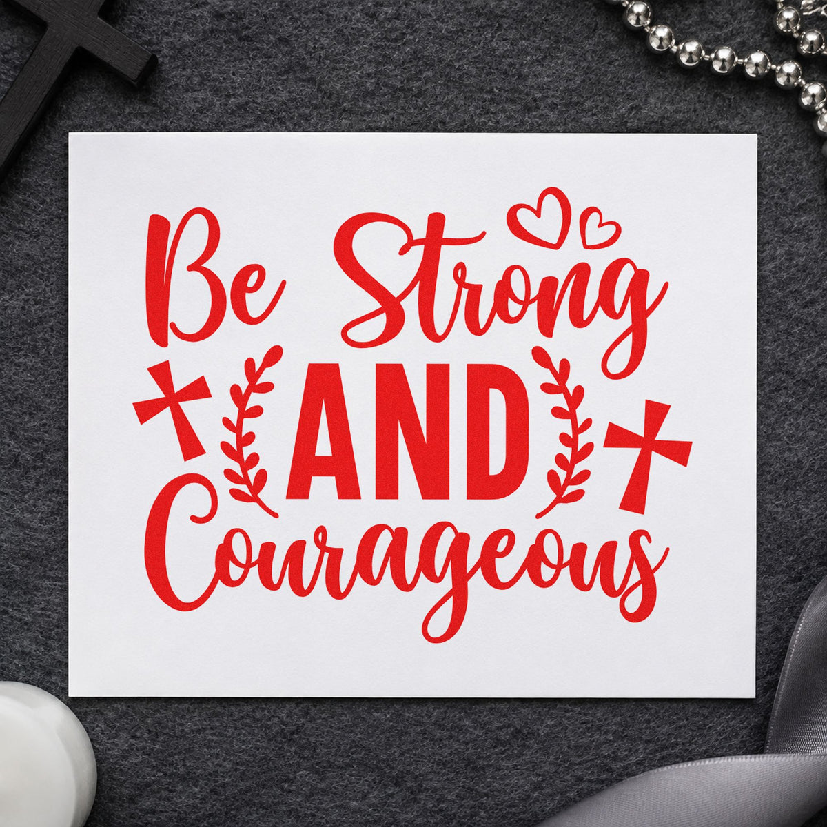 Be Strong And Courageous Slim Pre-Inked Stamp in use 7