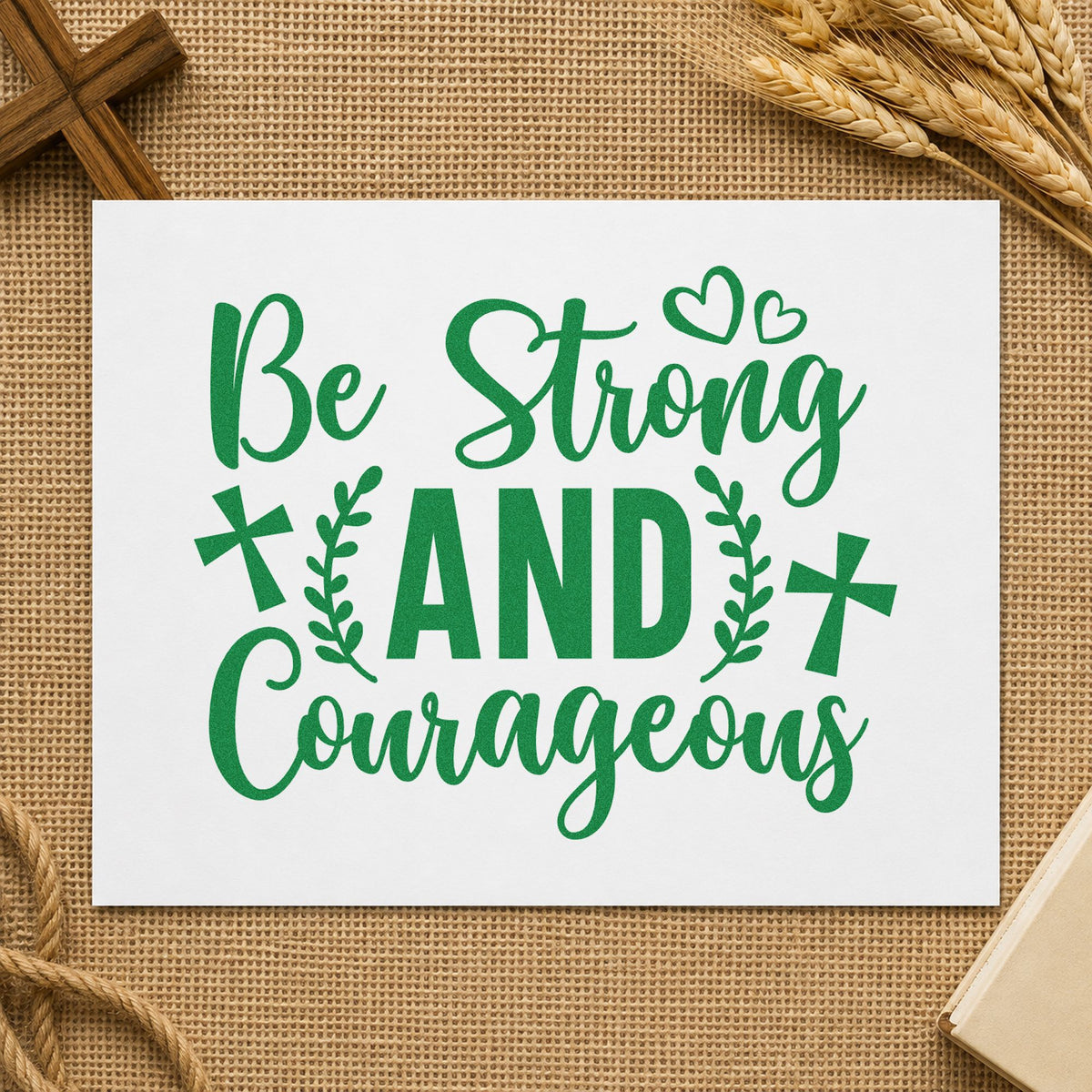 Be Strong And Courageous Slim Pre-Inked Stamp in use 8