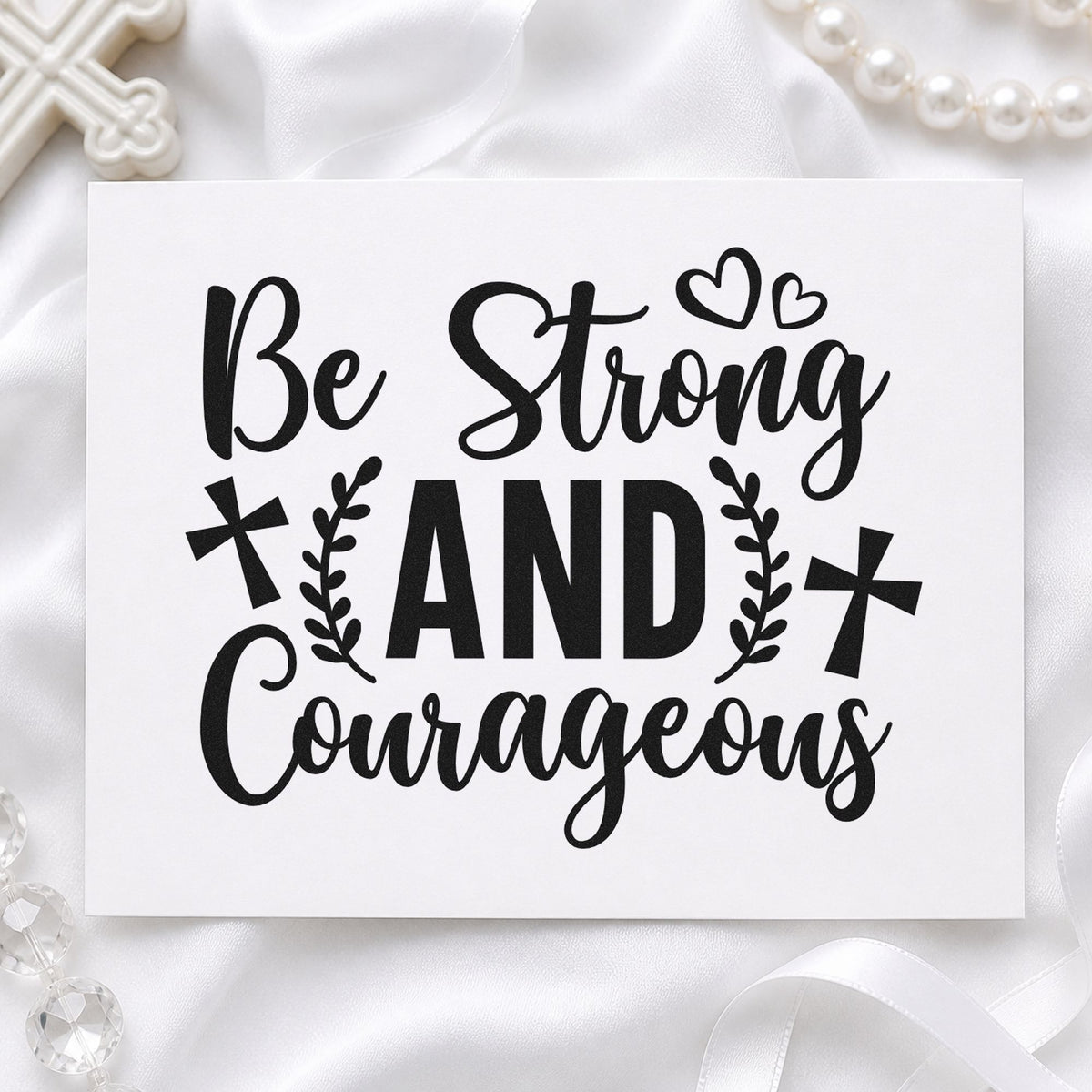 Be Strong And Courageous Slim Pre-Inked Stamp in use 9