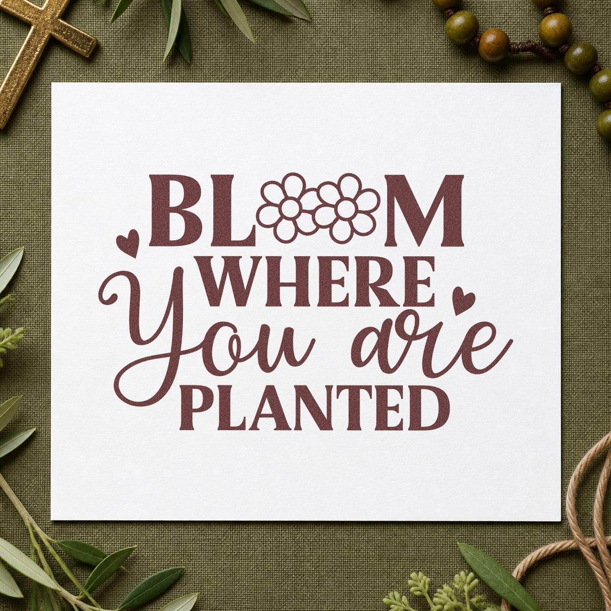 Bloom Where You Are Planted Pre-Inked Stamp – PSI in use 4