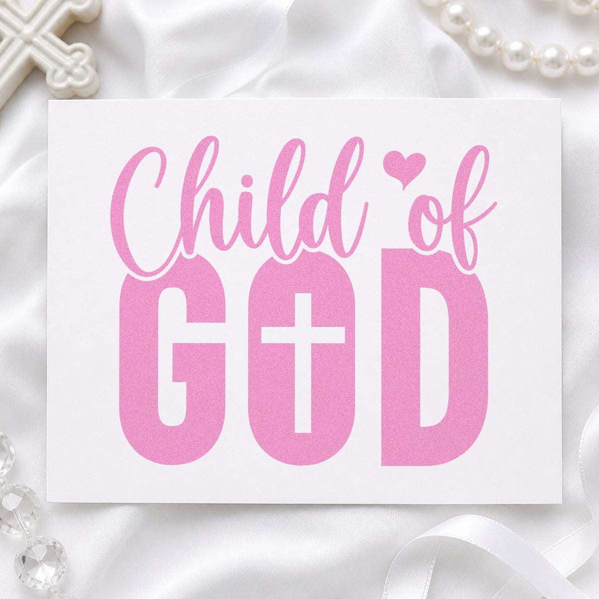 Child Of God With Cross Rubber Stamp – Wood Handle in use 10