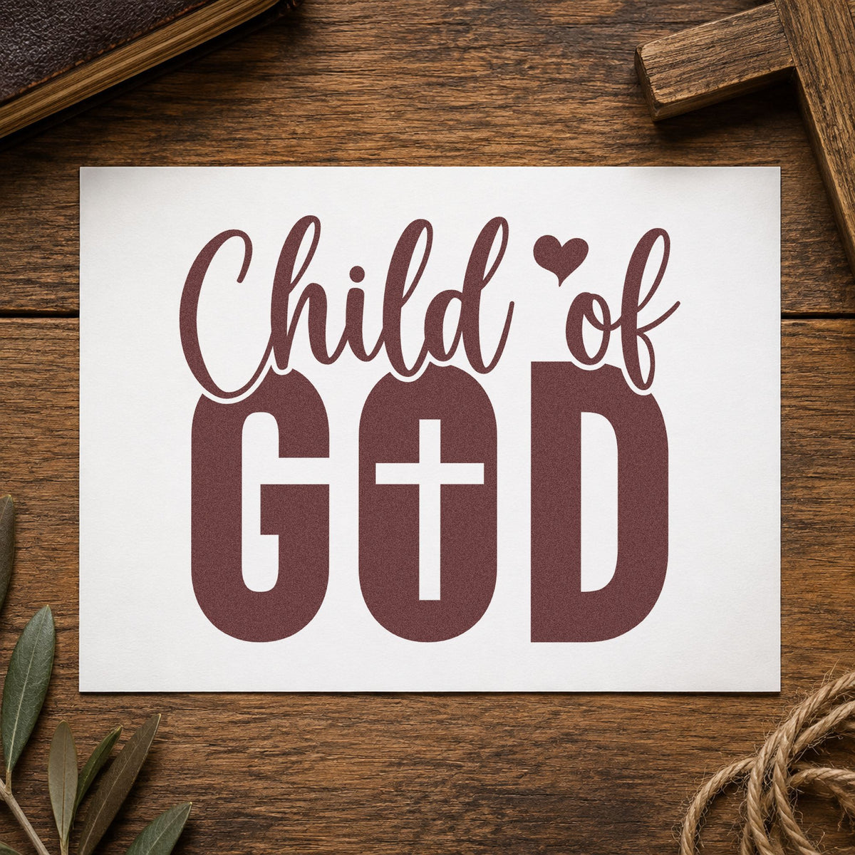 Child Of God With Cross Pre-Inked Stamp – Slim in use 4