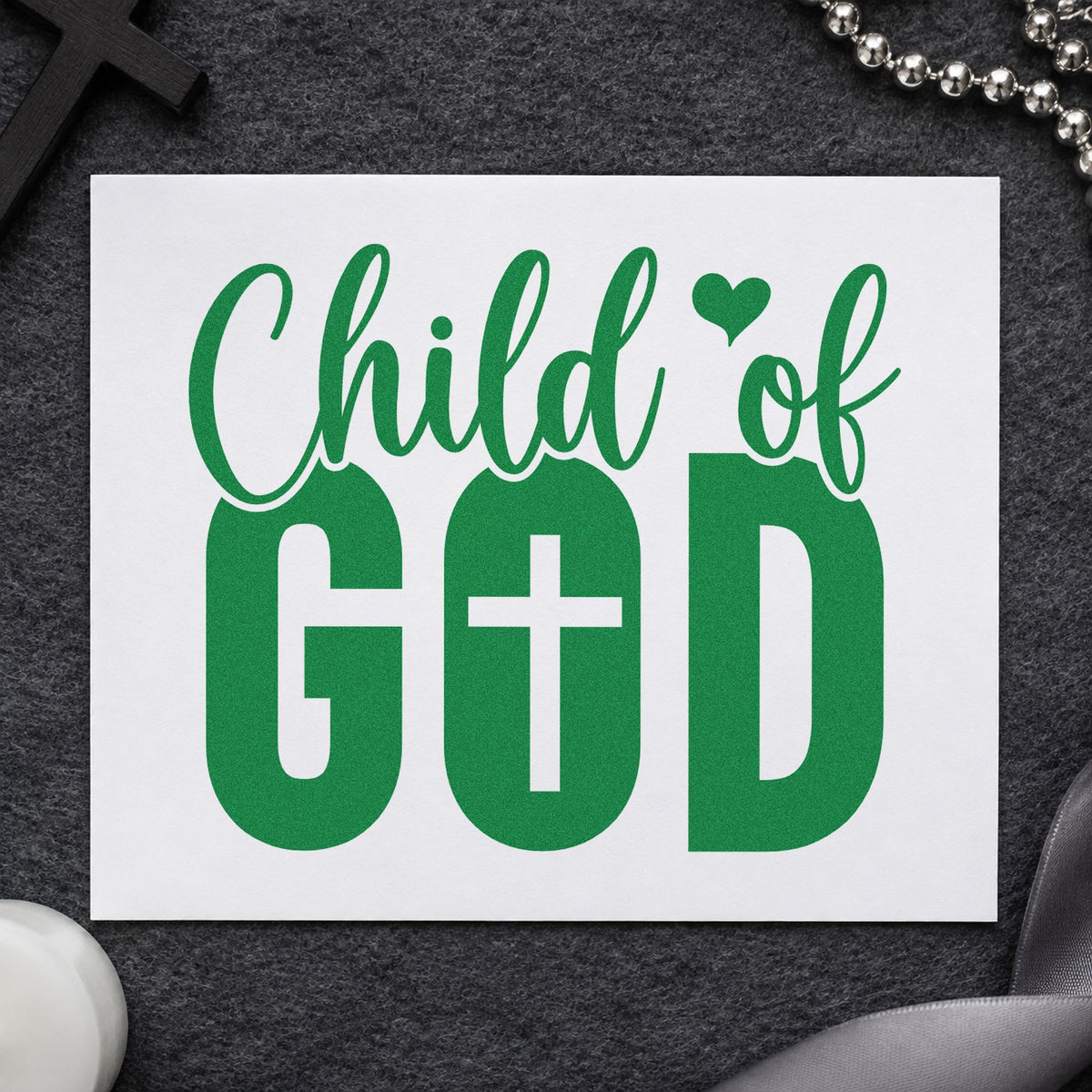 Child Of God With Cross Rubber Stamp – Wood Handle in use 8