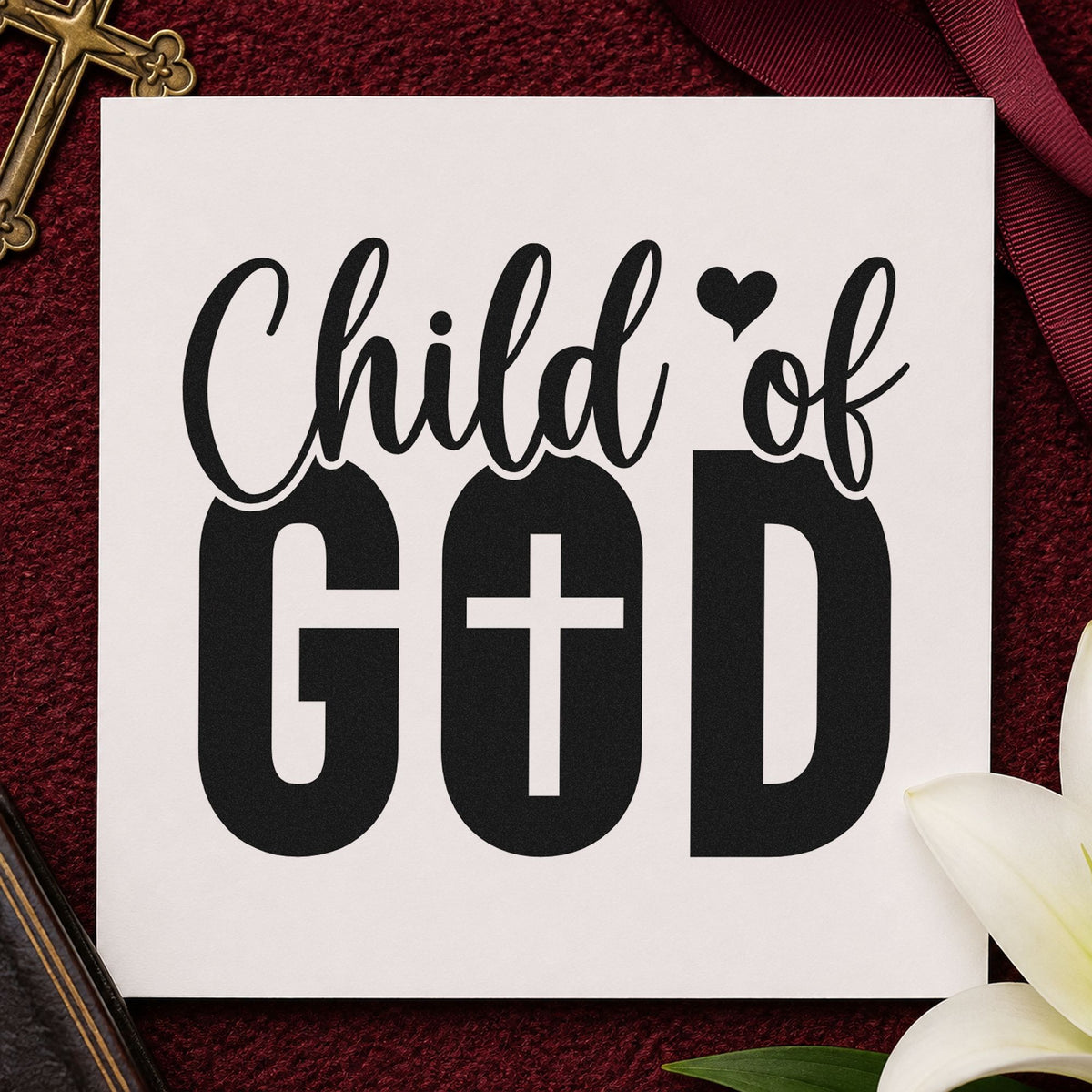 Child Of God With Cross Duo Hand Stamp in use 9
