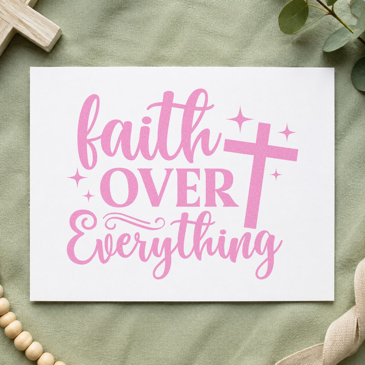 Faith Over Everything With Cross Stamp – Self-Inking in use 10