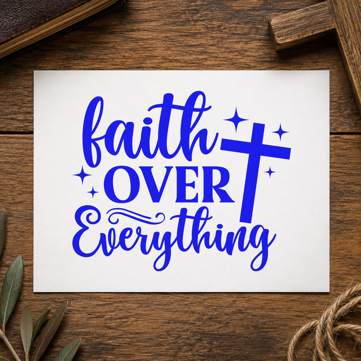 Faith Over Everything With Cross Stamp – Self-Inking in use 6