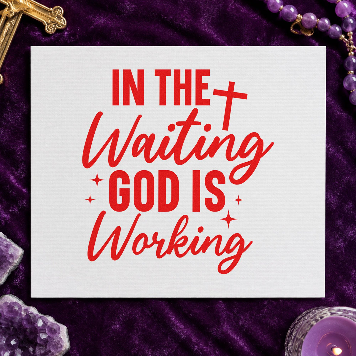 In The Waiting God Is Working With Cross Stamp – Self-Inking in use 7