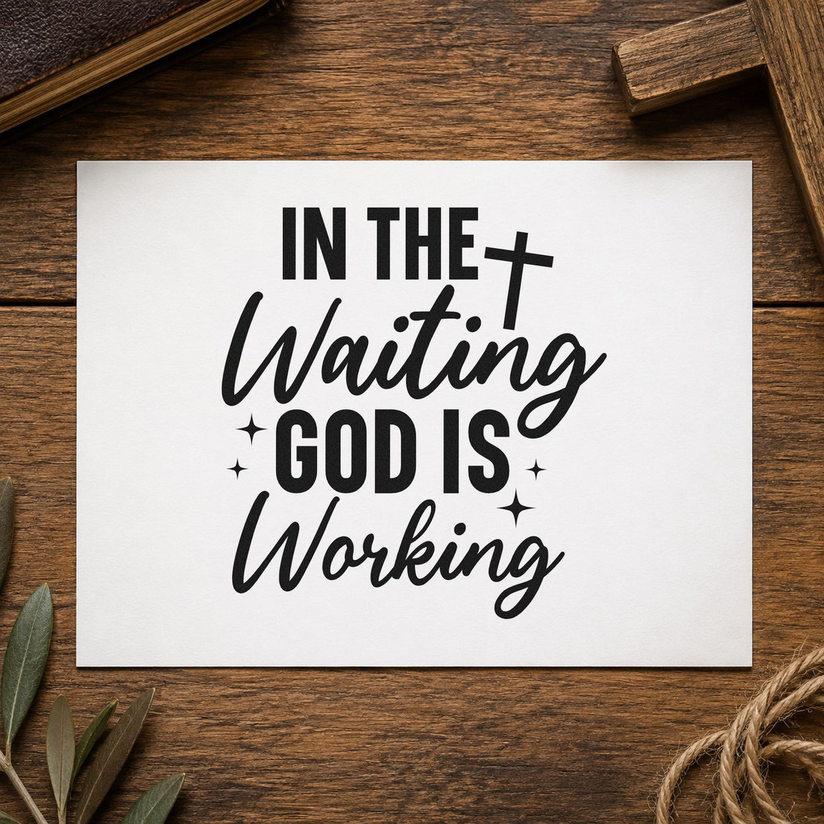 In The Waiting God Is Working With Cross Stamp – Slim Pre-Inked in use 9
