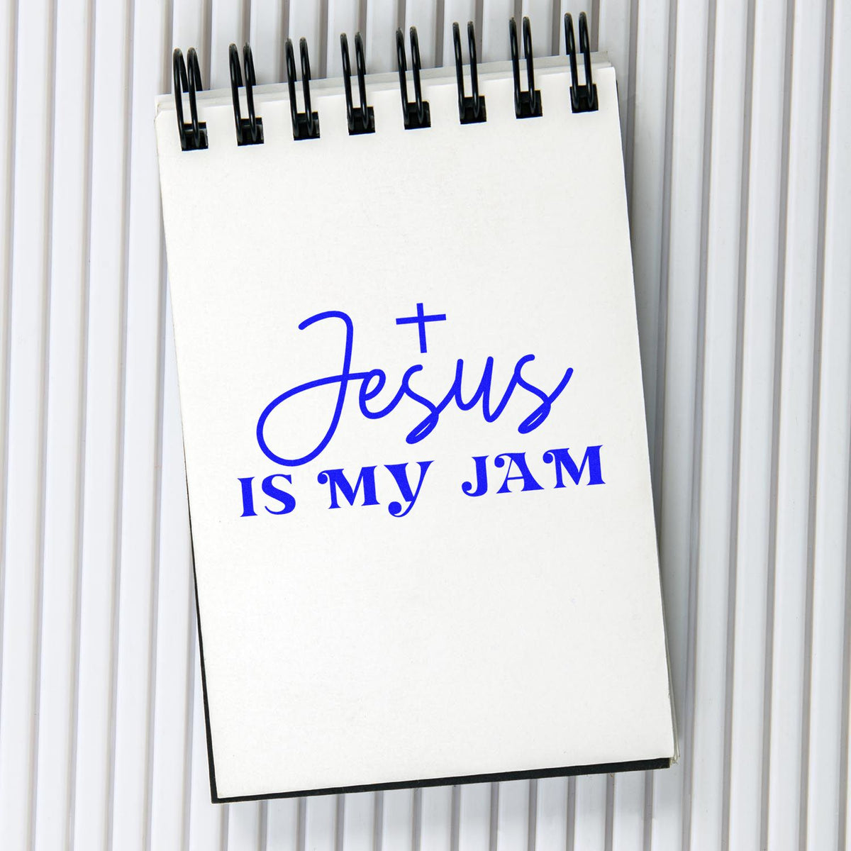 Christian rubber stamp design reading Jesus Is My Jam for faith-based crafts, journaling, and handmade cards.
