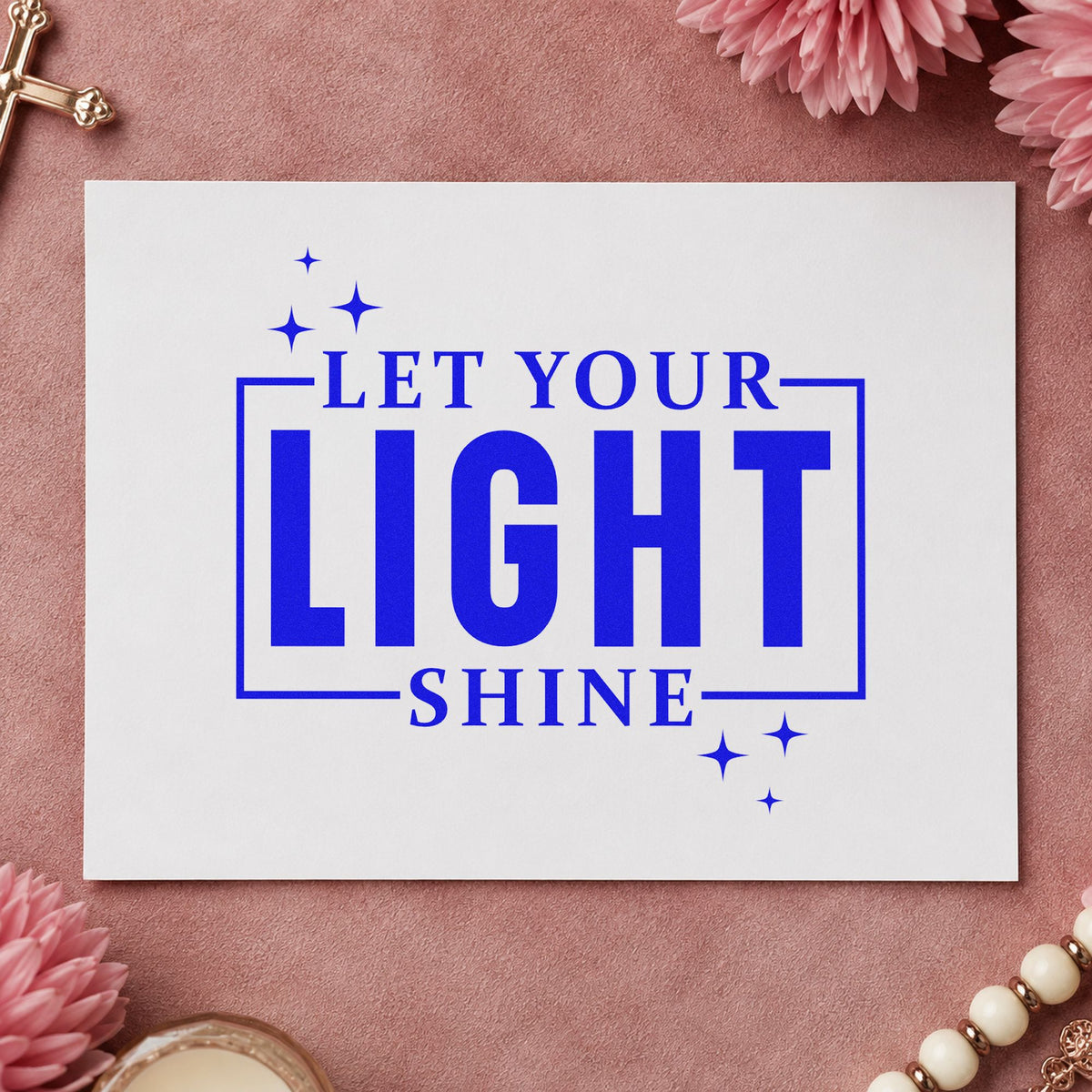 Let Your Light Shine Slim Pre-Inked Stamp in use 6