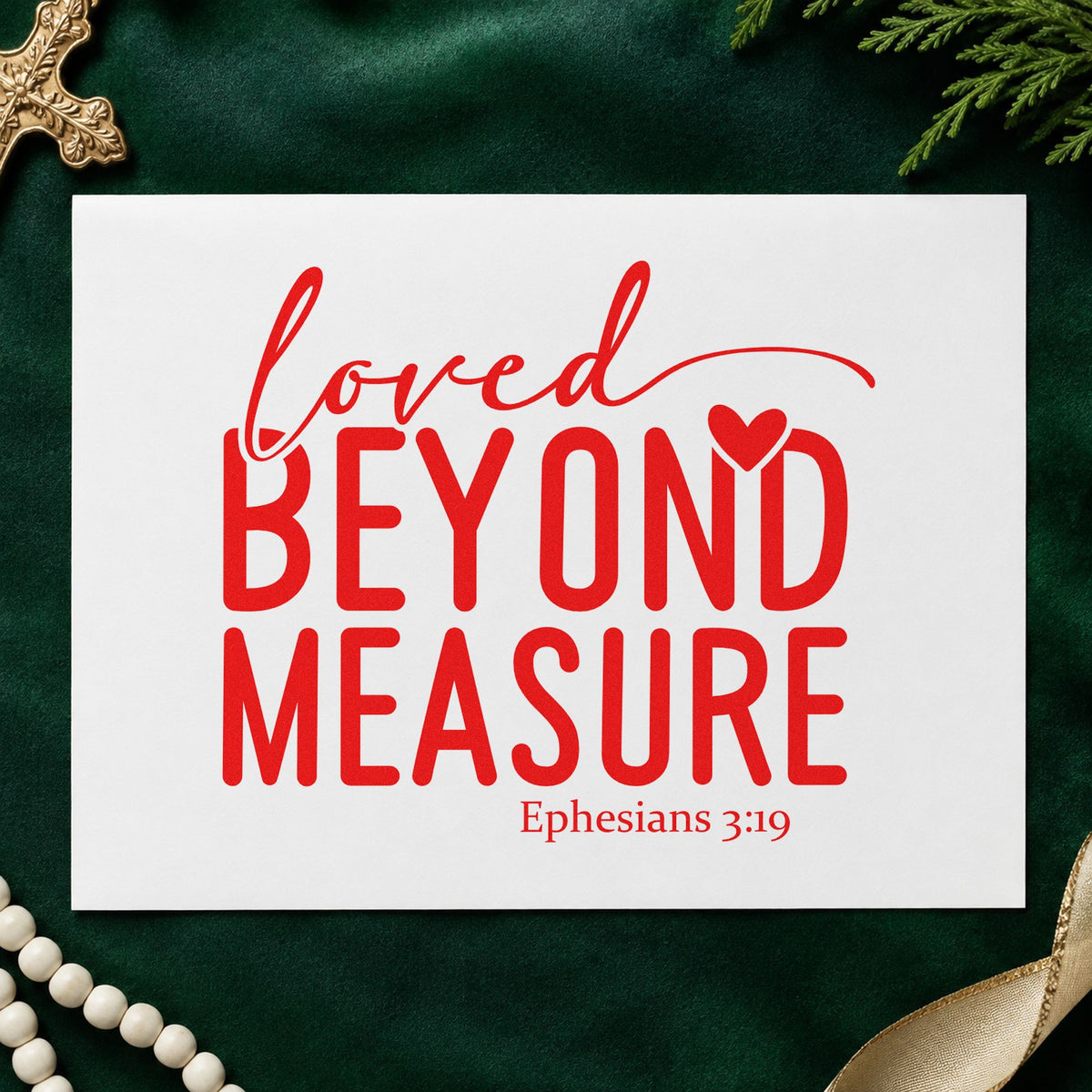 Loved Beyond Measure With Hearts Pre-Inked Stamp – Slim in use 7