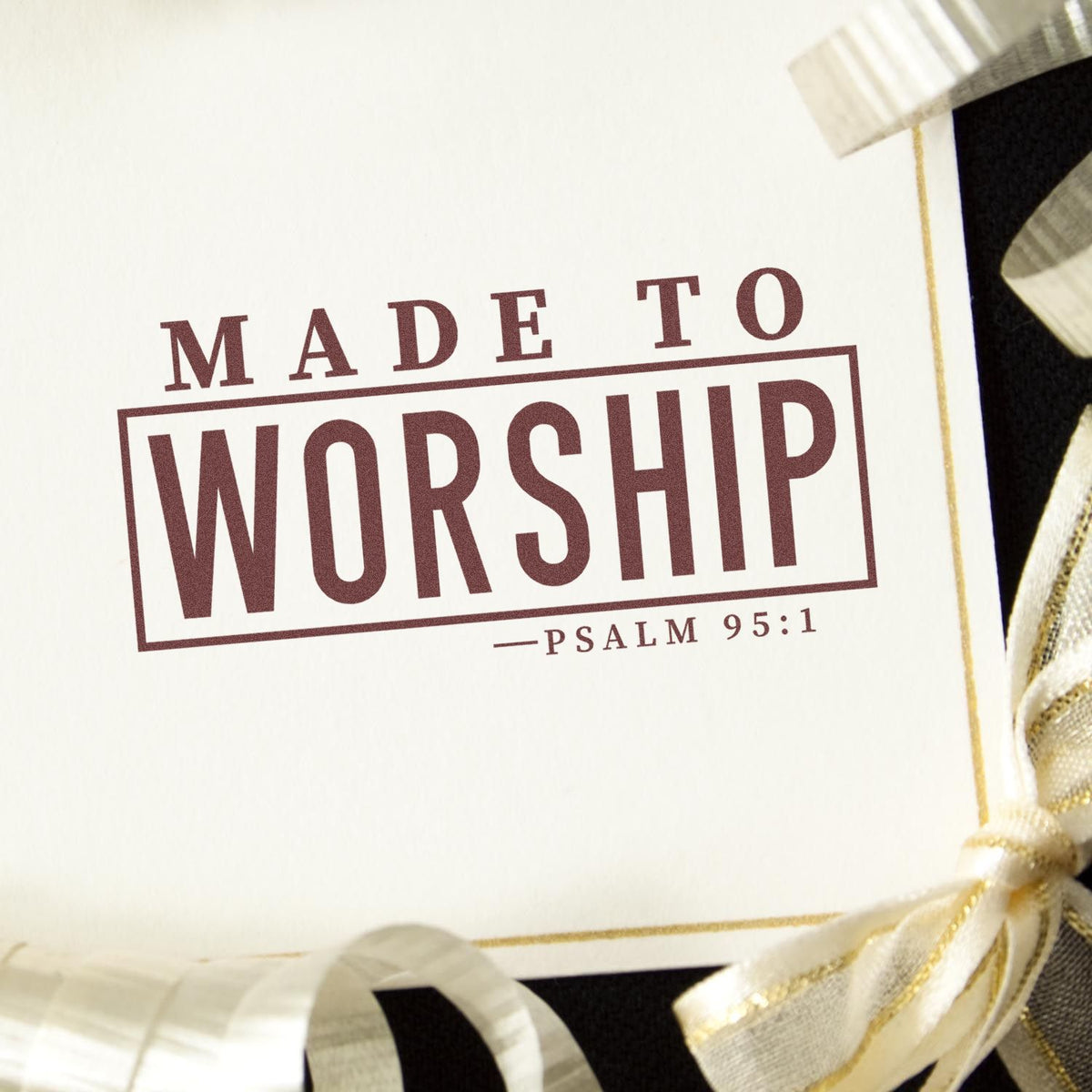 Made to Worship Psalm 95:1 Christian rubber stamp design for faith-based cards, church stationery, and handmade gifts