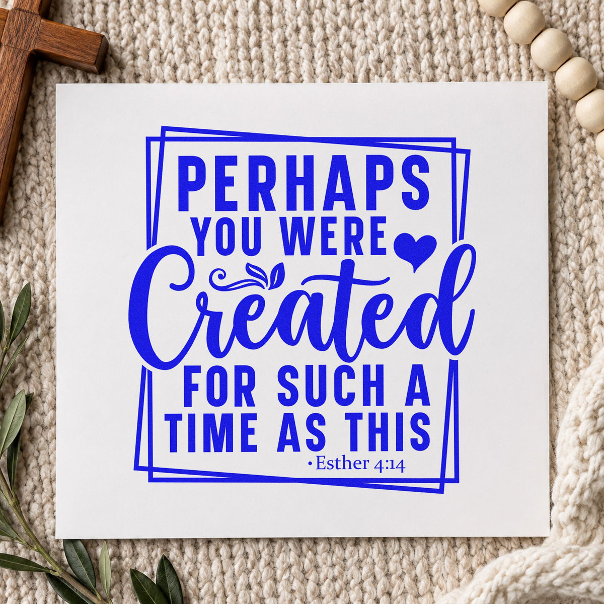 Created for Such a Time craft stamp imprinted in blue ink on paper, a design suited to election volunteer notes.