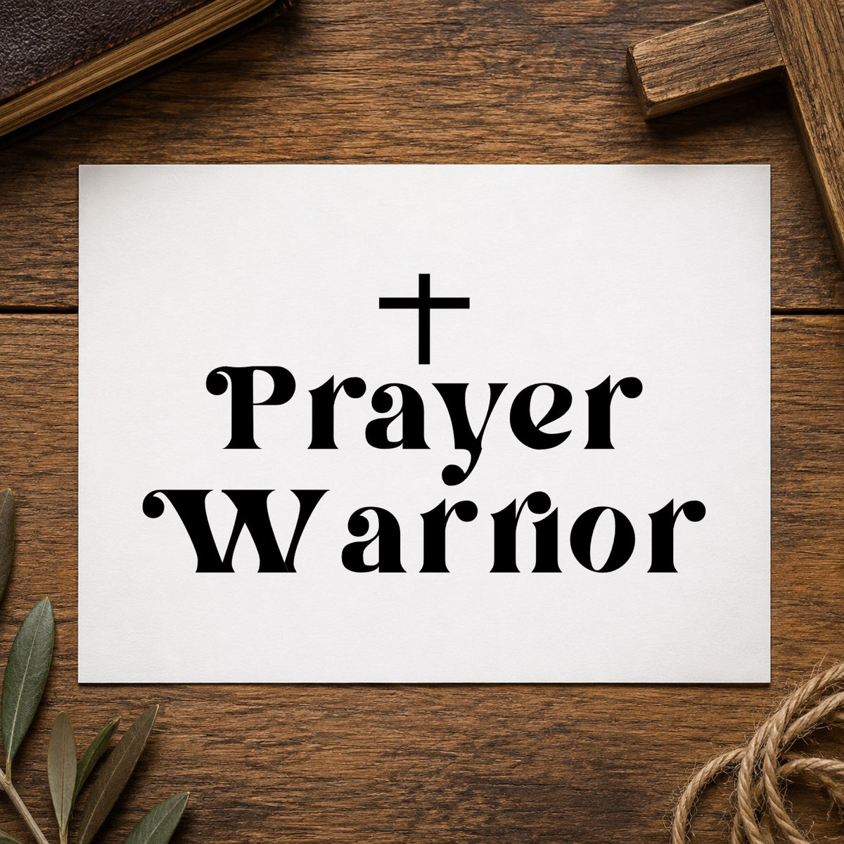 Prayer Warrior rubber stamp printed in black ink, ready for decorative warrior cards and similar paper crafts.