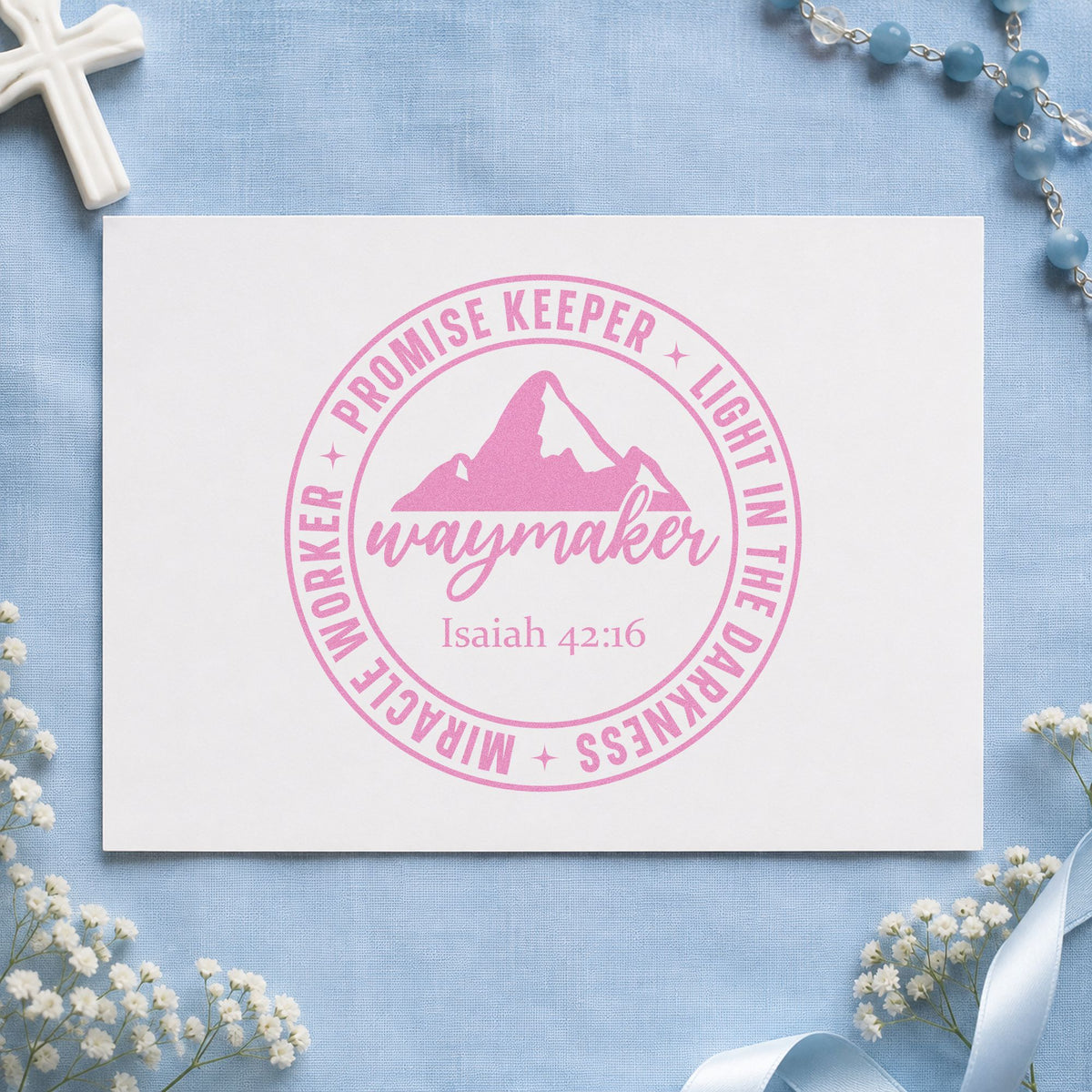 Waymaker Mountain Emblem Hand Stamp – Duo in use 10