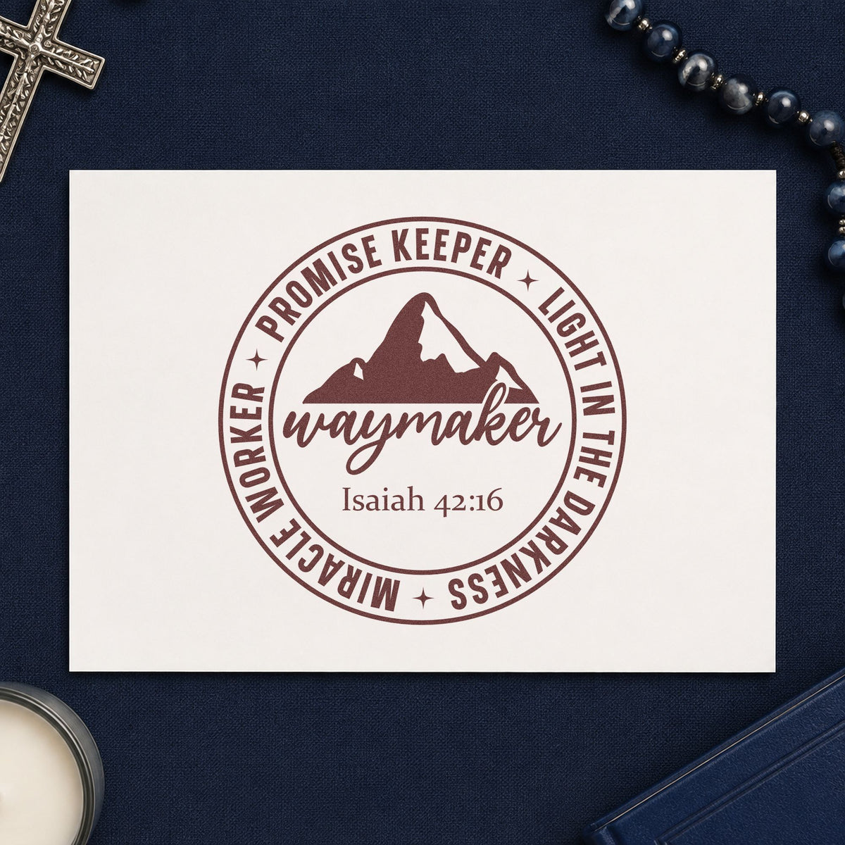 Waymaker Mountain Emblem Hand Stamp – Duo in use 4
