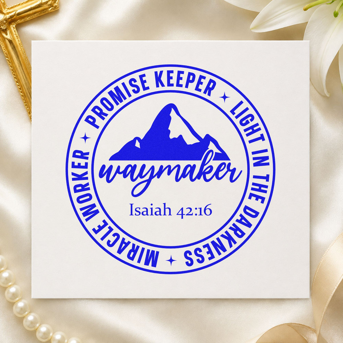 Waymaker Mountain Emblem Hand Stamp – Duo in use 5