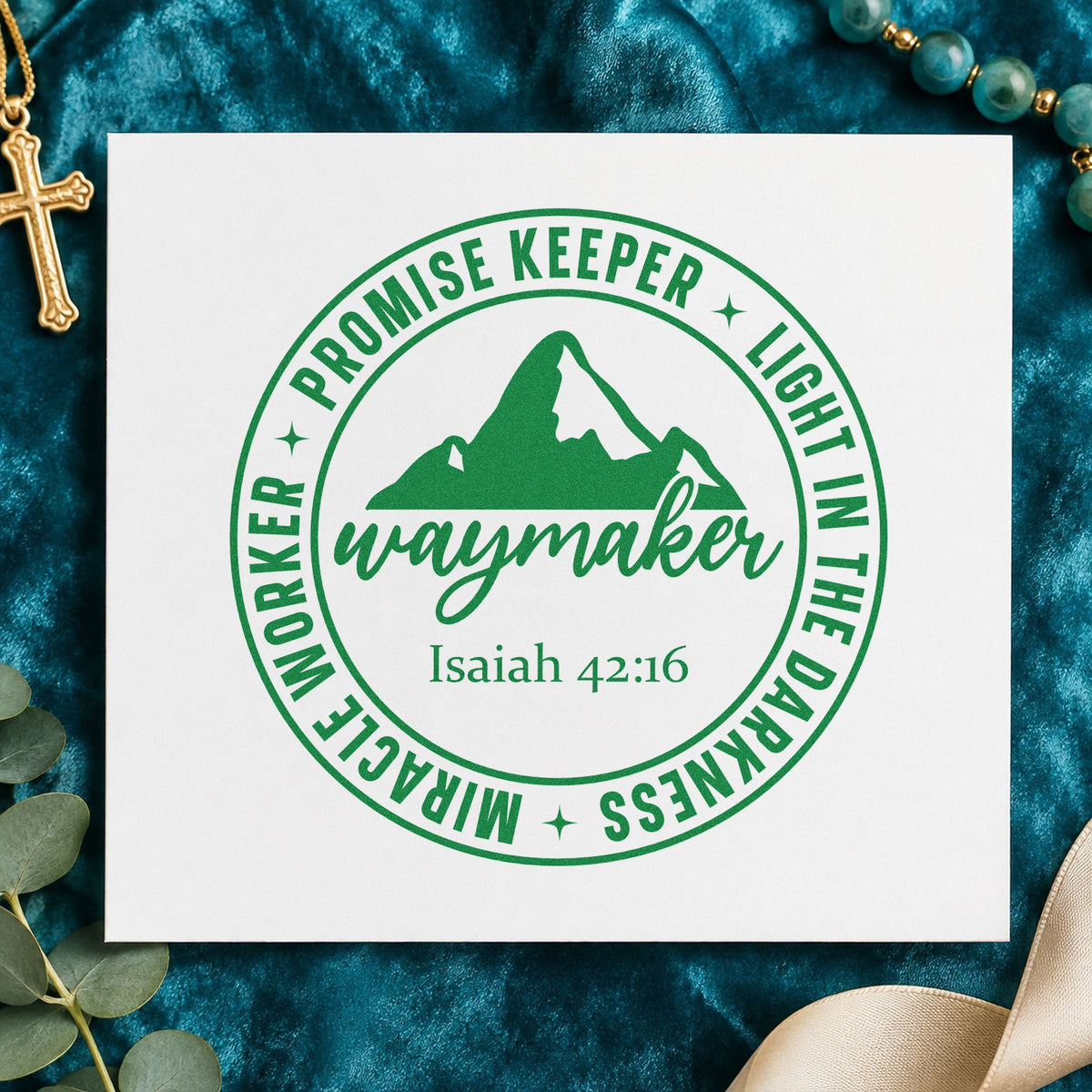Waymaker Mountain Emblem Hand Stamp – Duo in use 8