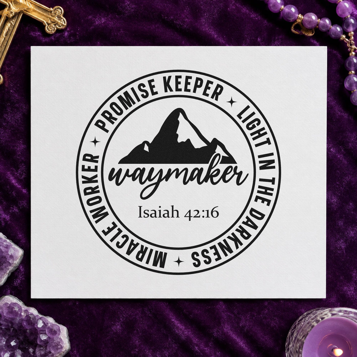Waymaker Mountain Emblem Hand Stamp – Duo in use 9