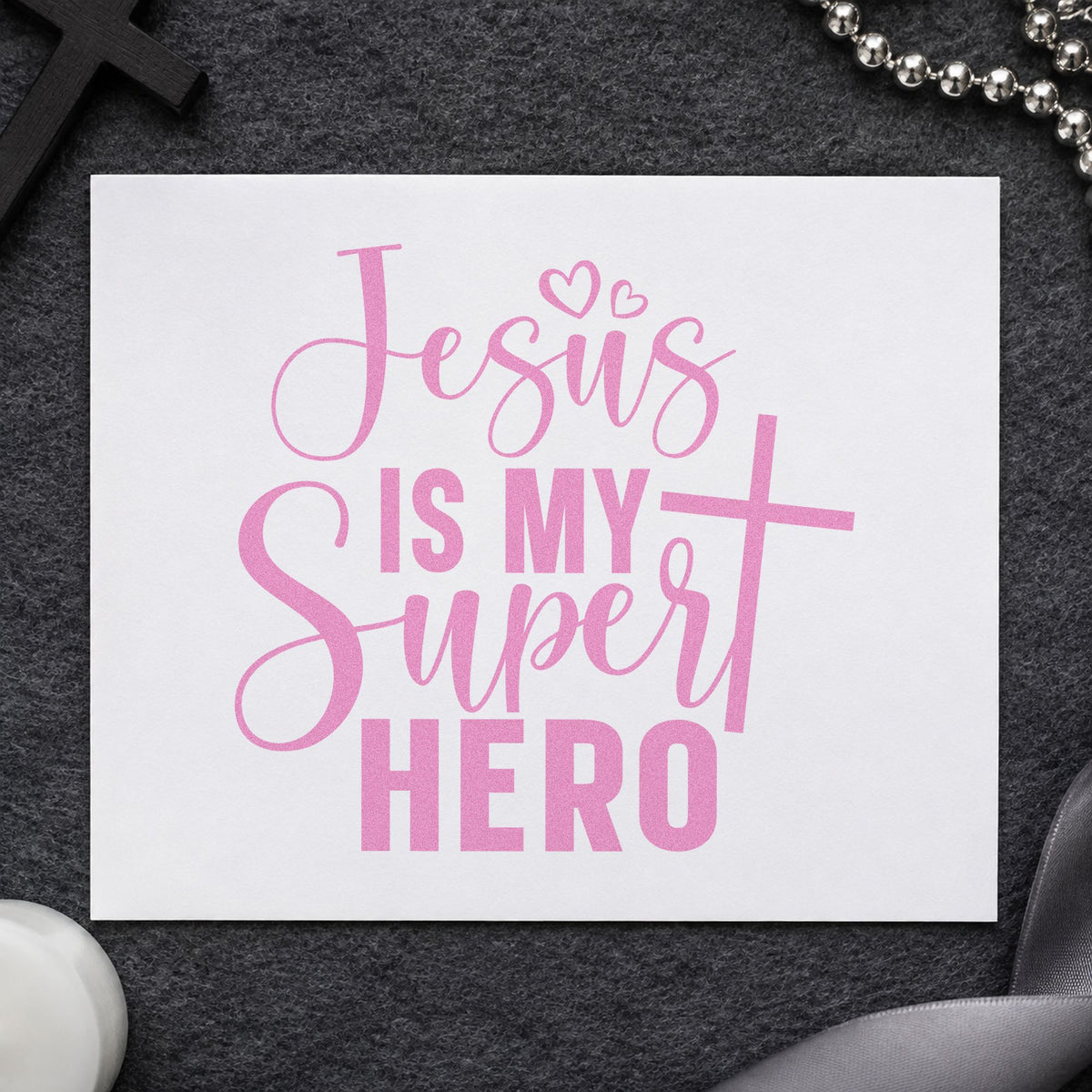 Jesus Is My Superhero Pre-Inked Stamp – PSI in use 10
