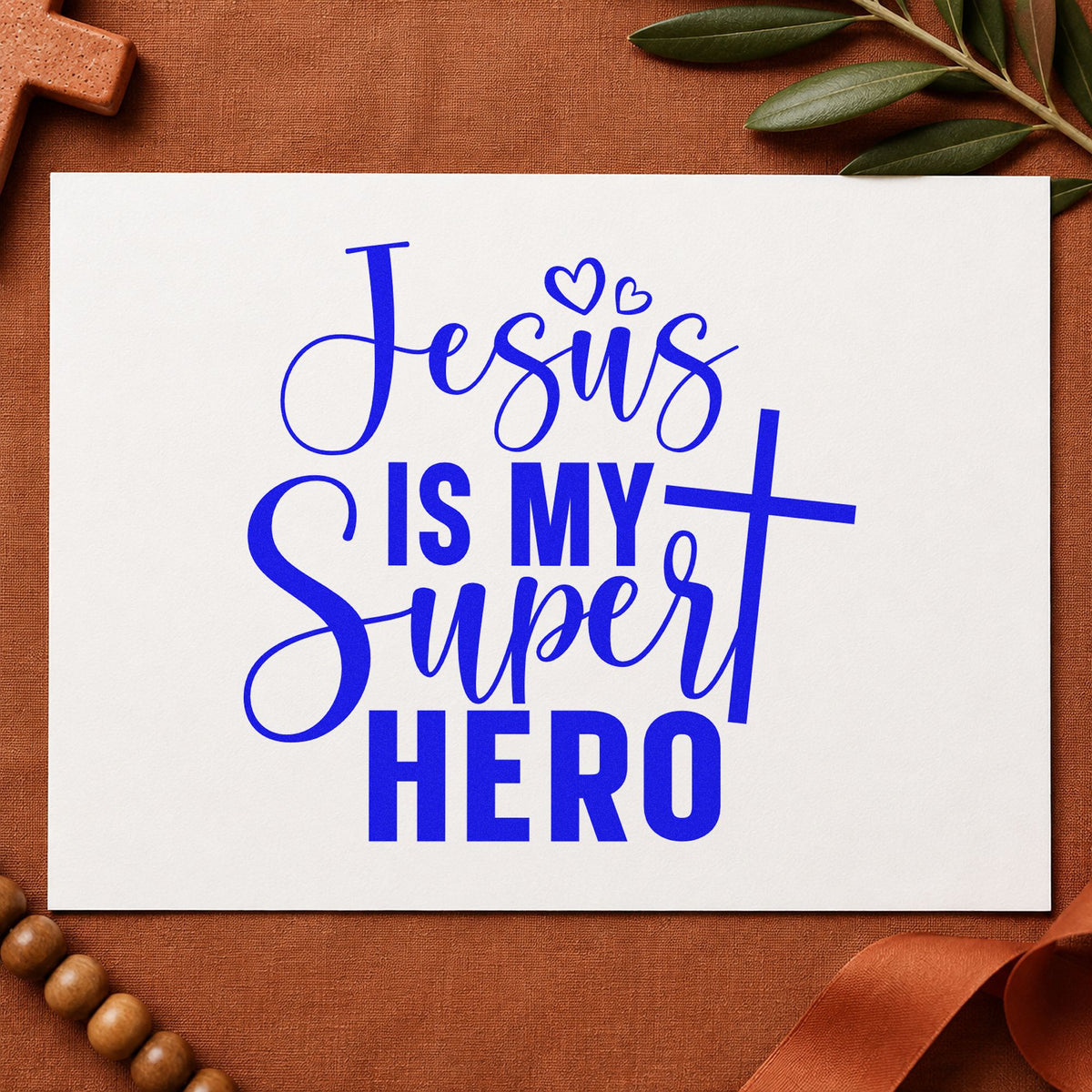 Jesus Is My Superhero Pre-Inked Stamp – PSI in use 6