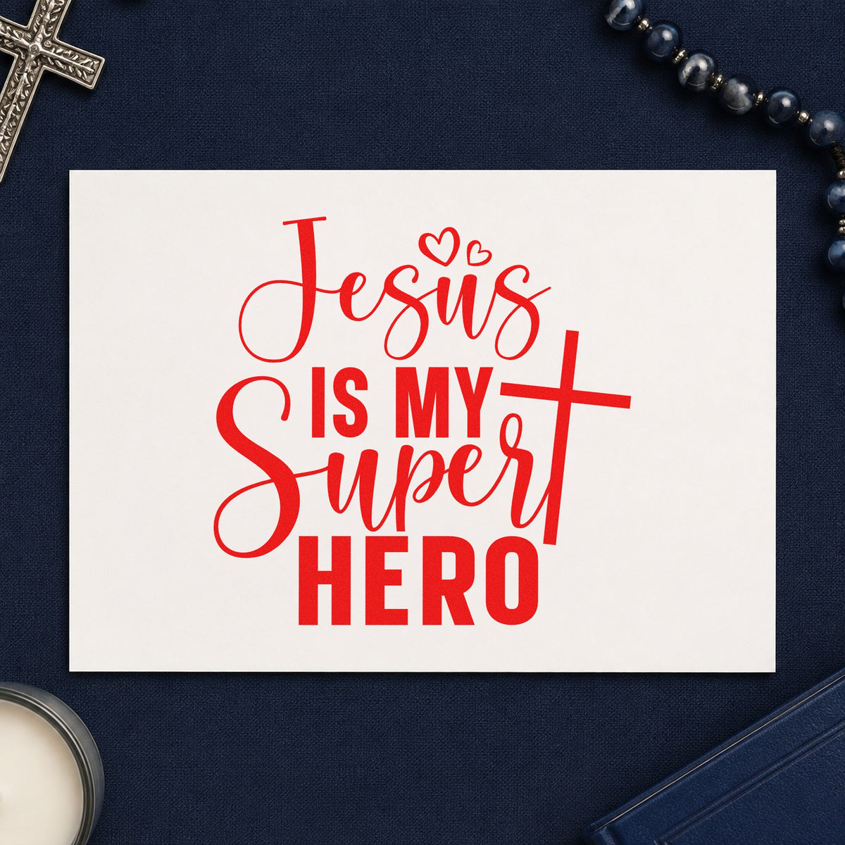 Jesus Is My Superhero Pre-Inked Stamp – PSI in use 7