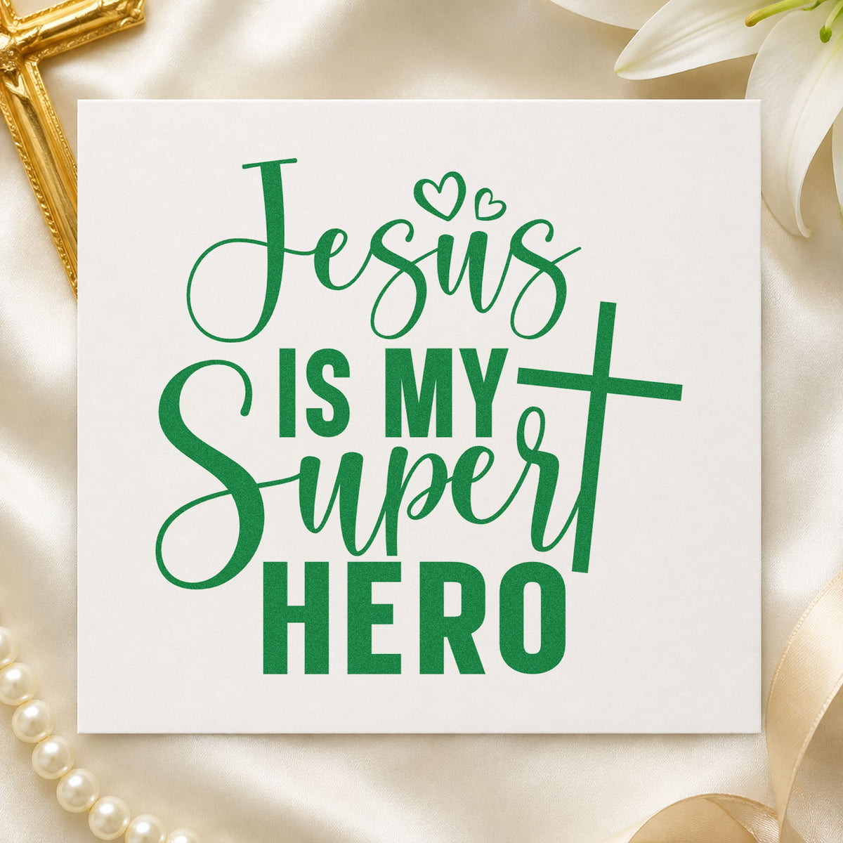 Jesus Is My Superhero Pre-Inked Stamp – PSI in use 8