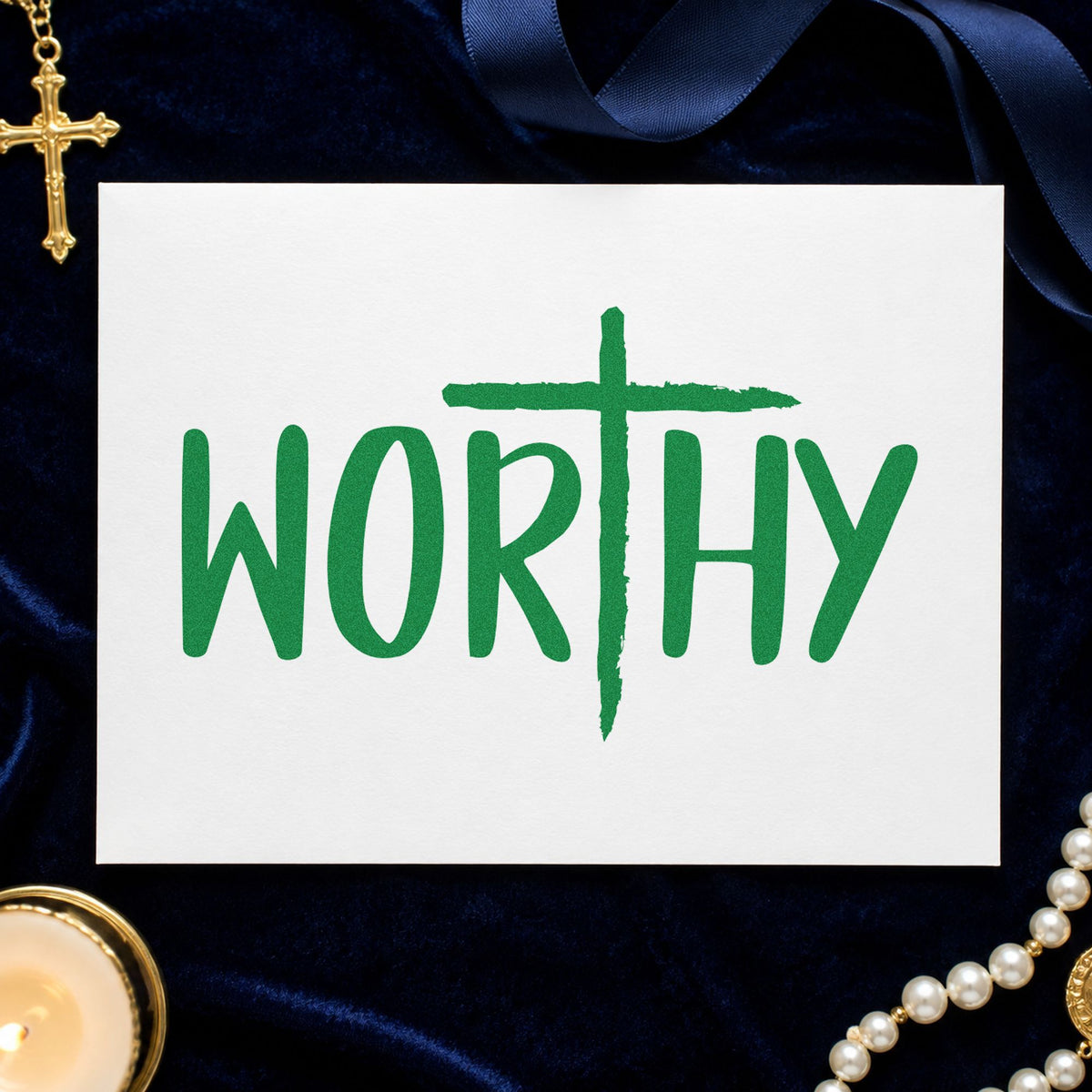 Worthy Cross Lettering Hand Stamp – Duo in use 3