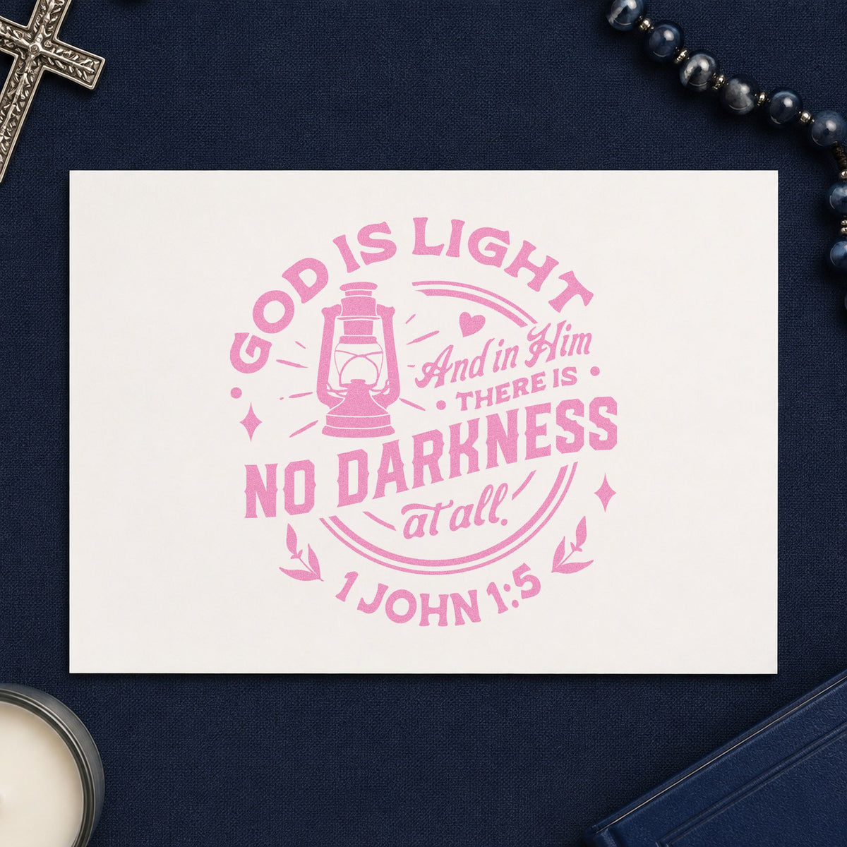 God Is Light Lantern Self-Inking Stamp in use 10