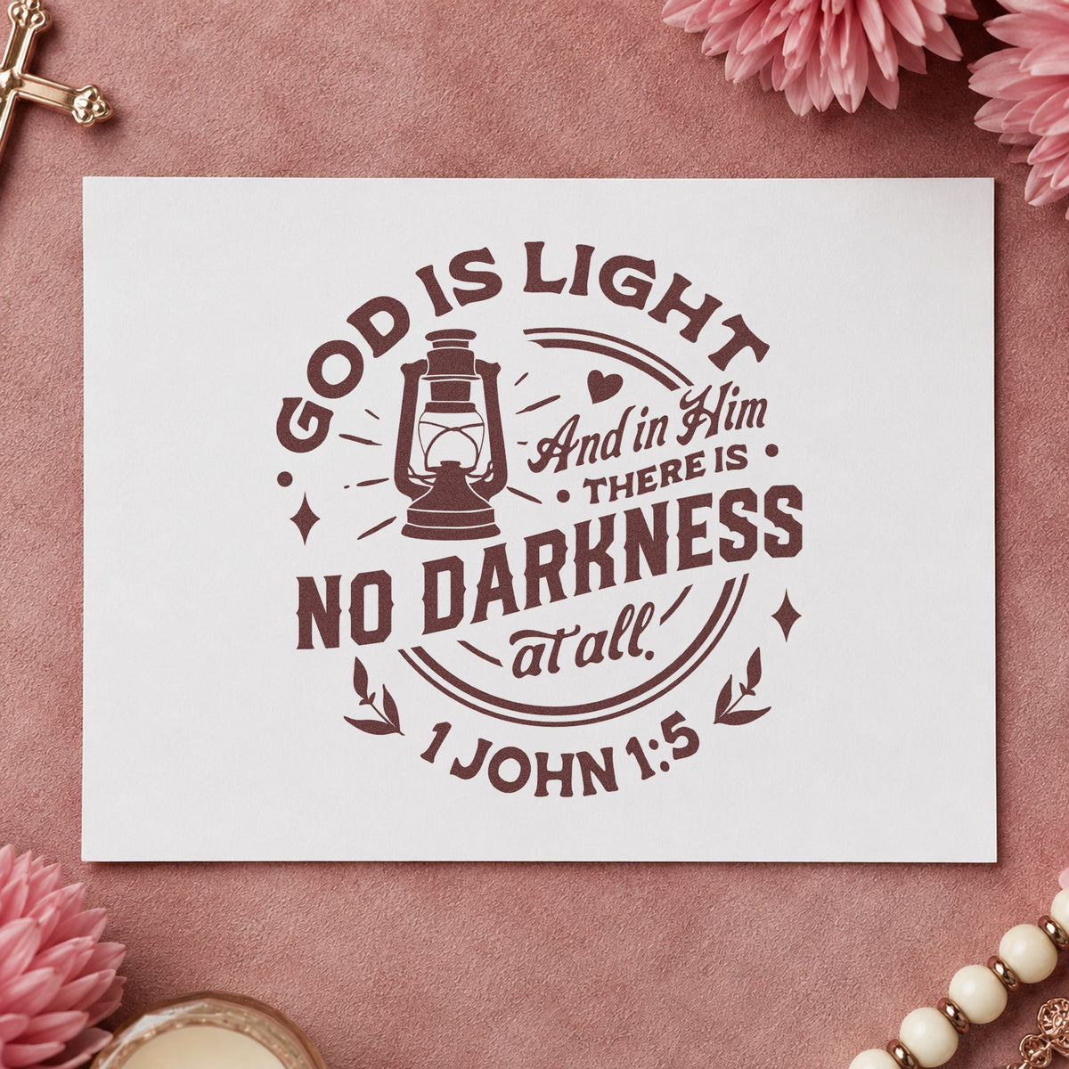 God Is Light Lantern Slim Pre-Inked Stamp in use 4