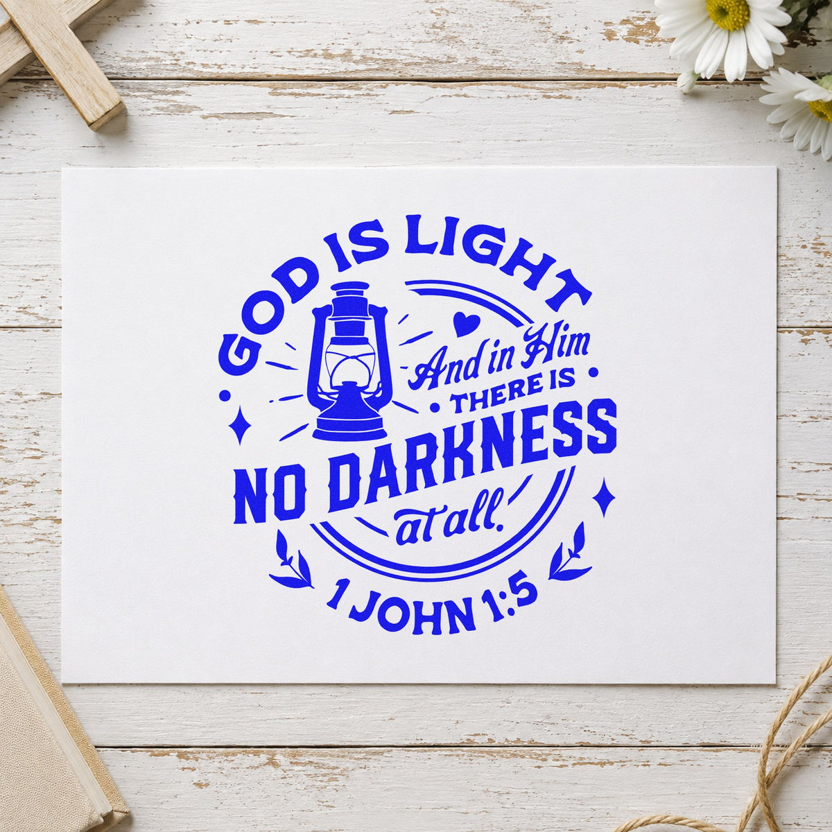God Is Light Lantern Pre-Inked Stamp – PSI in use 5