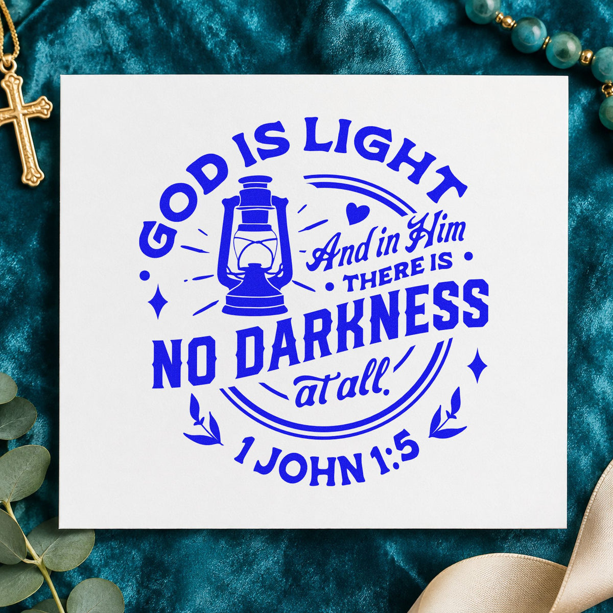 God Is Light Lantern Self-Inking Stamp in use 6