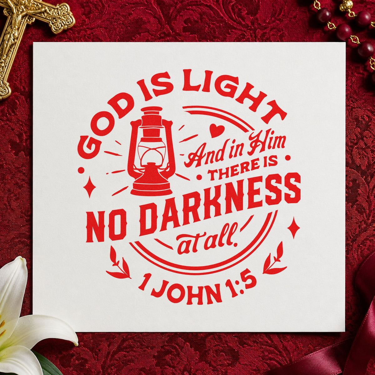 God Is Light Lantern Self-Inking Stamp in use 7