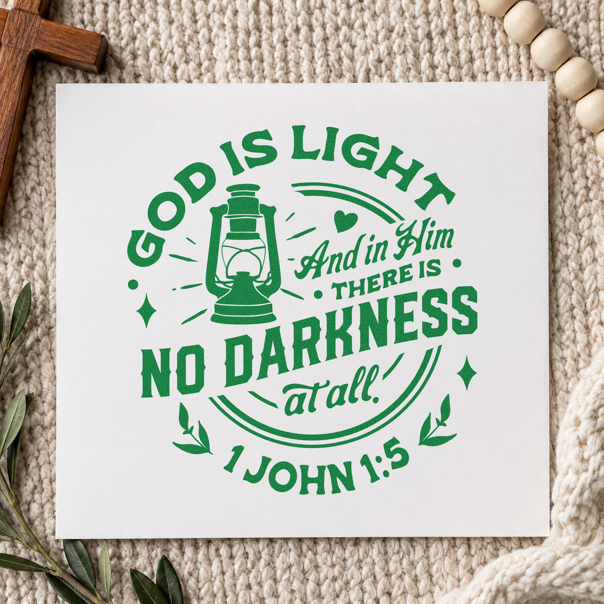 God Is Light Lantern Self-Inking Stamp in use 8
